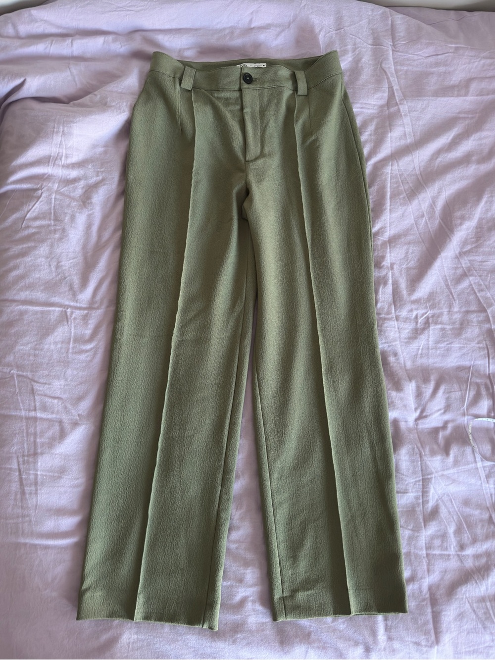 Zara - Olive Green Wide-Leg Trousers - XL